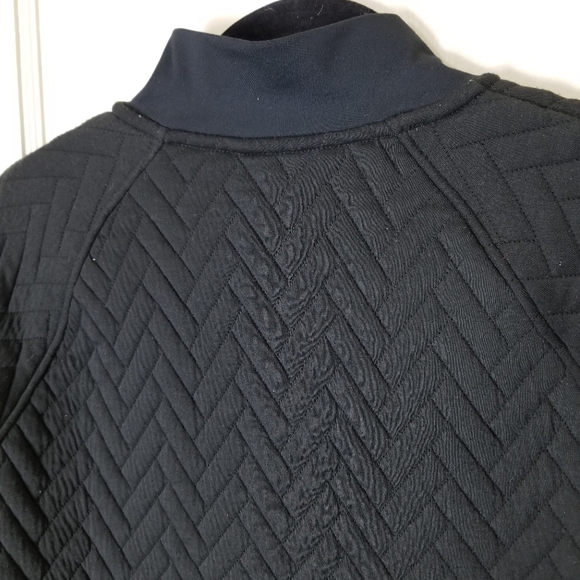 GAP FIT black jacquard quilted long sleeve full zipper jacket - Picture 9 of 12